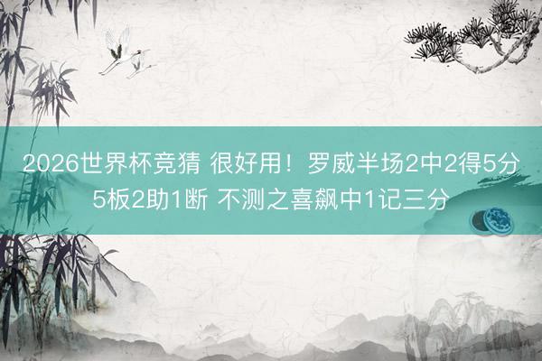 2026世界杯竞猜 很好用！罗威半场2中2得5分5板2助1断 不测之喜飙中1记三分
