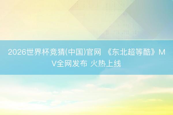 2026世界杯竞猜(中国)官网 《东北超等酷》MV全网发布 火热上线