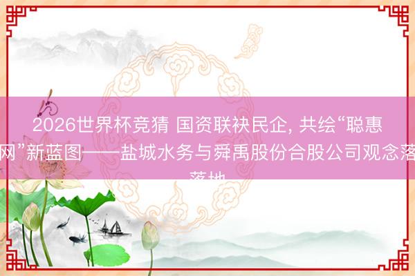 2026世界杯竞猜 国资联袂民企， 共绘“聪惠水网”新蓝图——盐城水务与舜禹股份合股公司观念落地