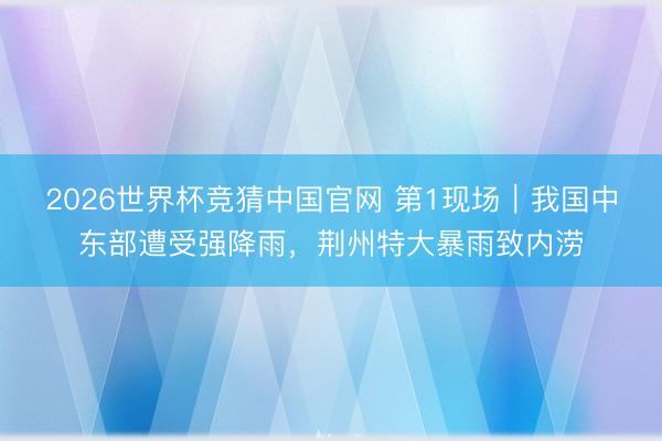 2026世界杯竞猜中国官网 第1现场｜我国中东部遭受强降雨，荆州特大暴雨致内涝