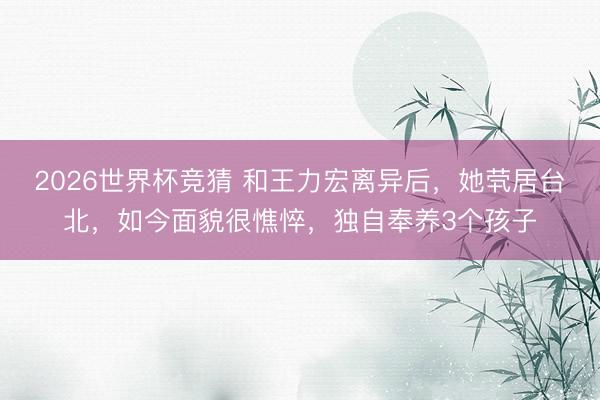 2026世界杯竞猜 和王力宏离异后，她茕居台北，如今面貌很憔悴，独自奉养3个孩子