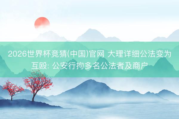 2026世界杯竞猜(中国)官网 大理详细公法变为互殴: 公安行拘多名公法者及商户