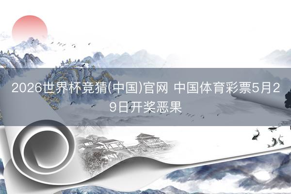2026世界杯竞猜(中国)官网 中国体育彩票5月29日开奖恶果